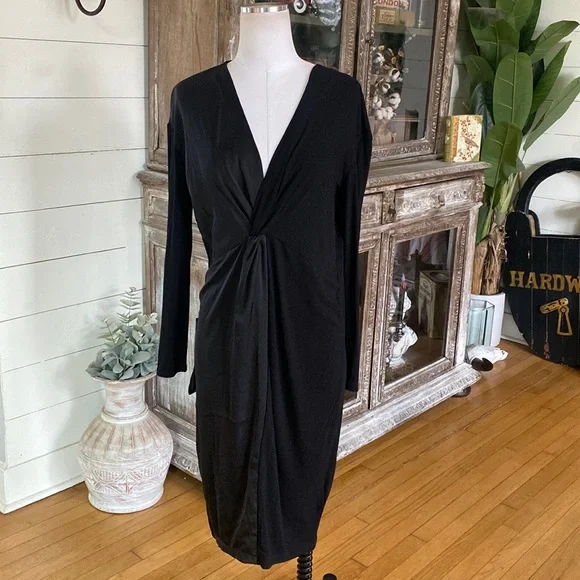 bcbg black long sleeve dress BCBG Women's Long Sleeve Scuba Dress, Black, 12
